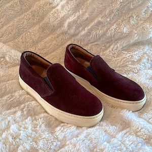 BCBG burgundy slip ons